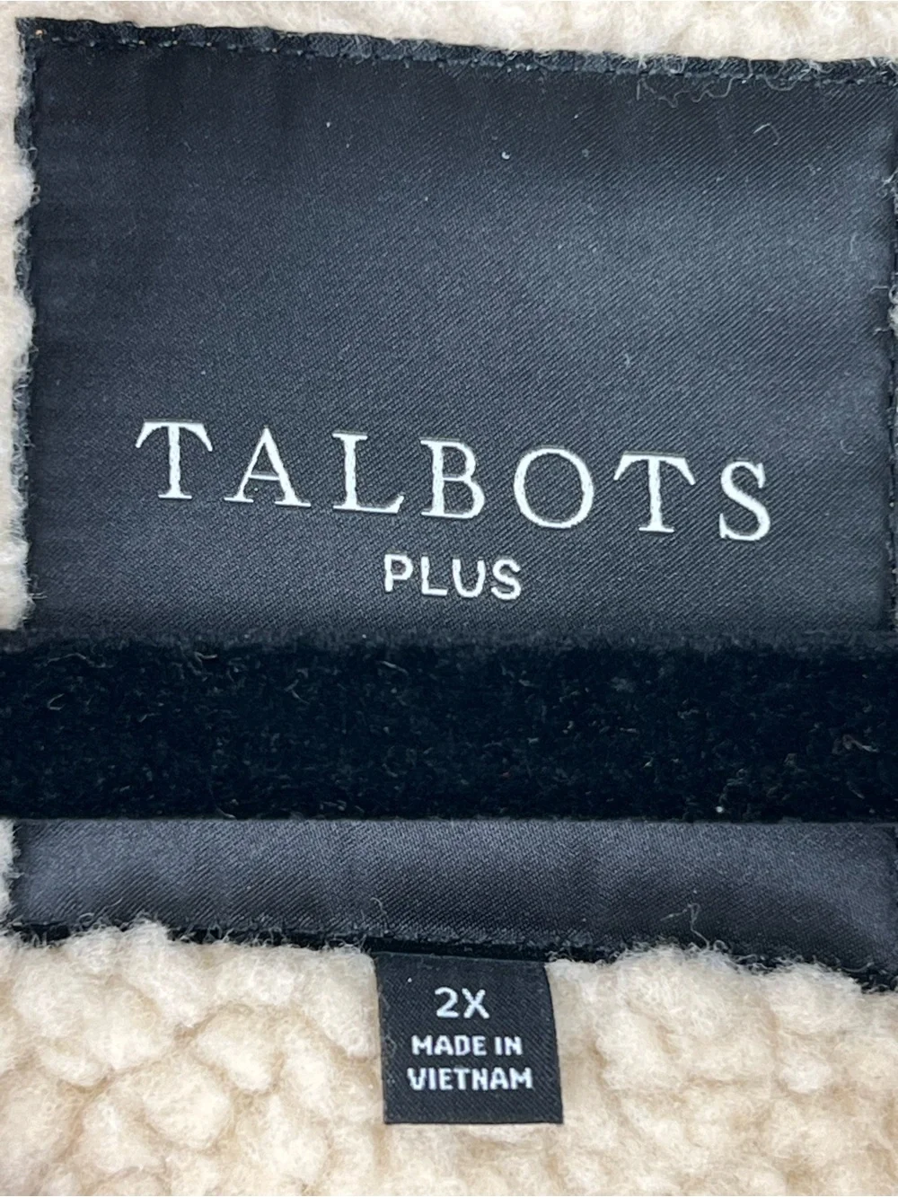 Talbots FAUX SHEARLING SHORT TEDDY COAT Plus 2X Brown Cozy Casual Chic